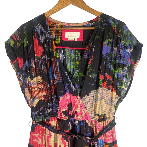 Anthropologie Astrid Needlepoint Mini Dress Navy Black Floral Cottagecore Size M - Picture 4 of 16